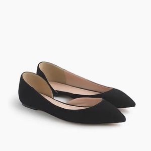 J.Crew Black Suede Audrey D’orsay Flat